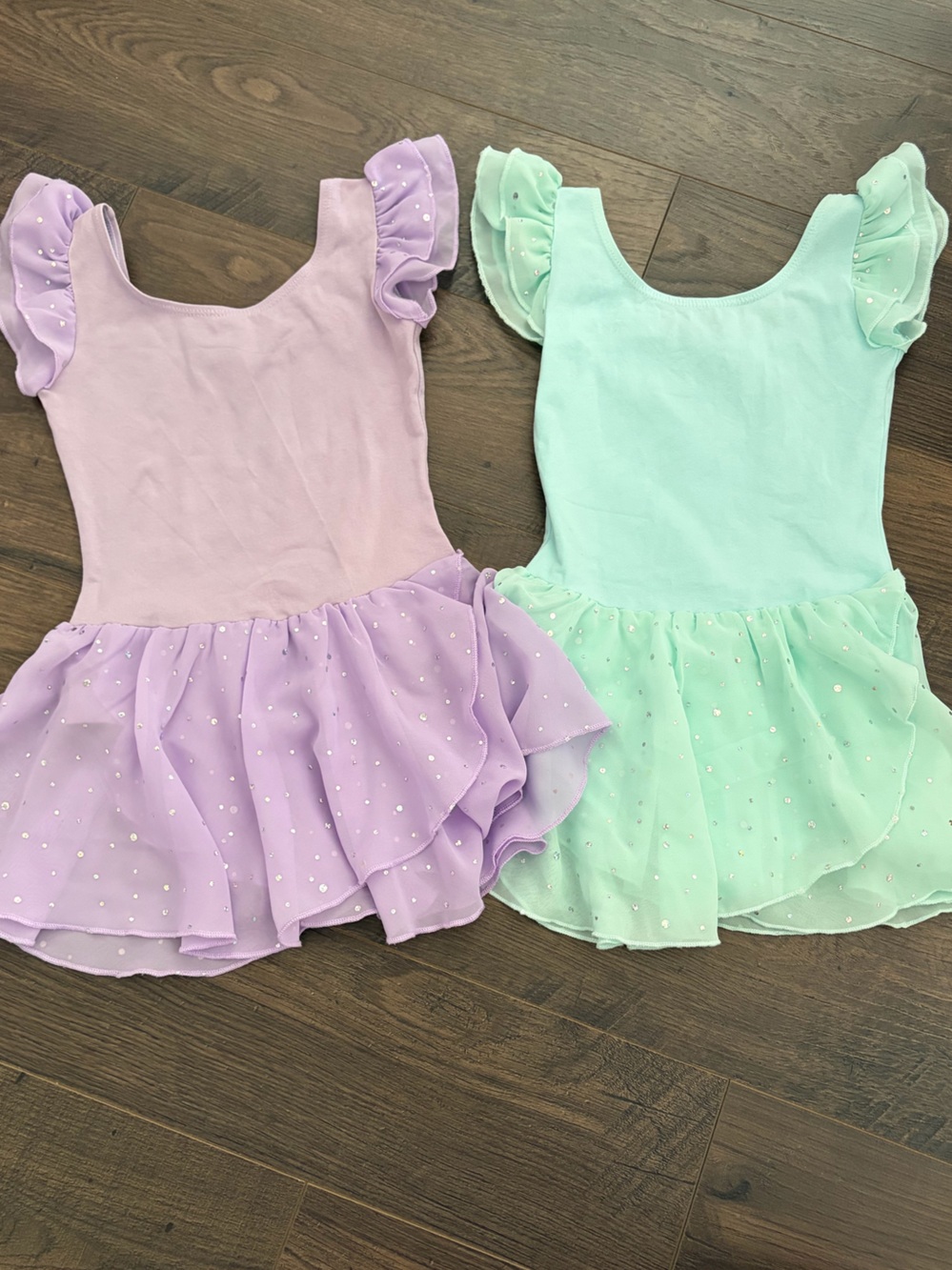 Girls' Sparkle Tulle Dance Leotard Dress - Mint & Lavender